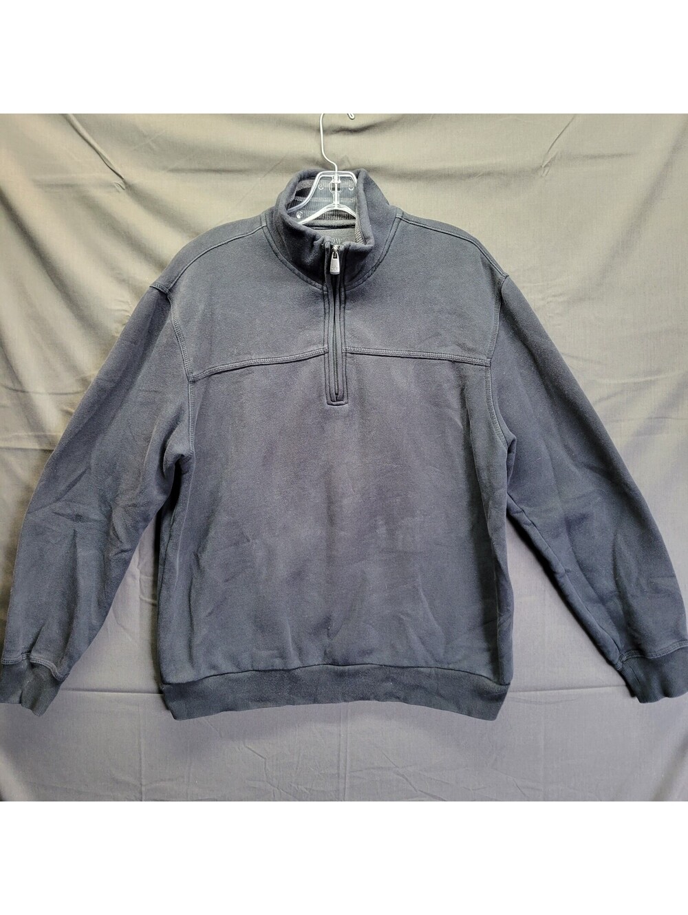 Arrow Men's Black Cotton Quarter Zip Sweater Sz Medium